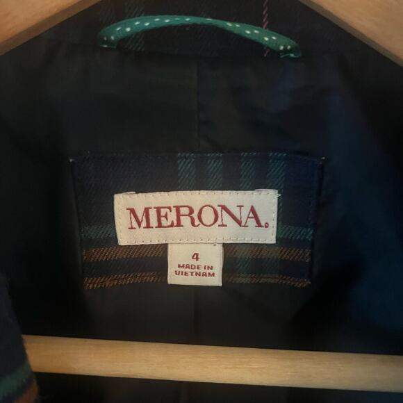 Merona SZ 4 Plaid Cropped Blazer Dark Academia Collegiate Schoolgirl Moody - Picture 3 of 9